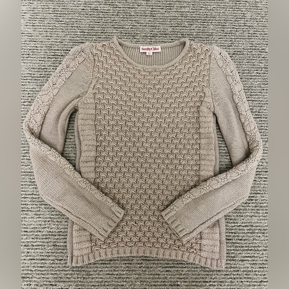 See by Chloe chunky knit taupe Sweater XS S